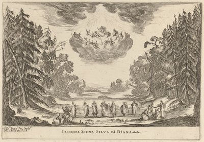 Andre scene Dianas skog av Stefano della Bella