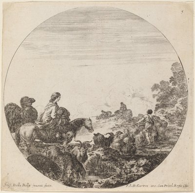 Hyrder og flokk med kvinne og kamel av Stefano della Bella