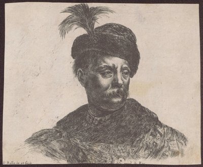 Studie av en polsk adelsmann som byste, fra serien «Principii del disegno» av Stefano della Bella