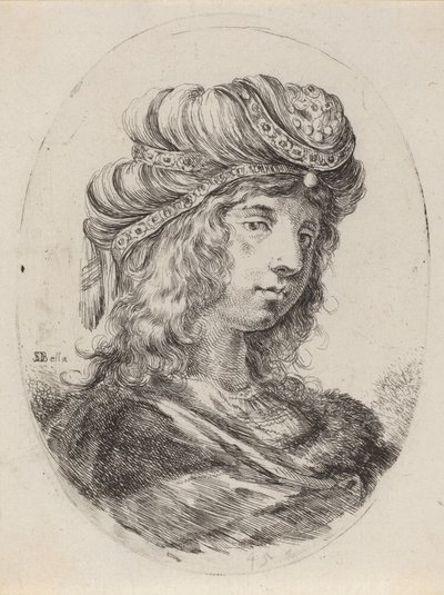 Sultaness in a banded turban, turned to the right, 16491650. av Stefano della Bella