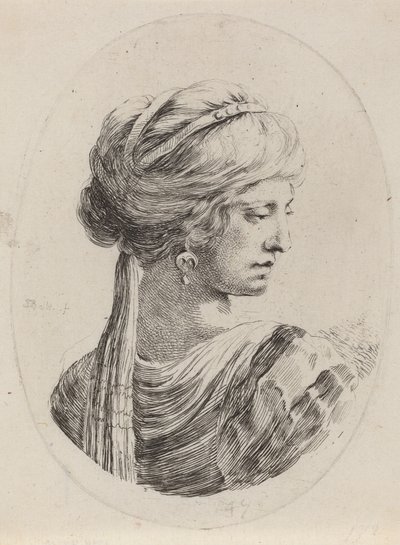 Sultanesse i en tilslørt turban, sett bakfra, 16491650. av Stefano della Bella