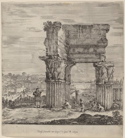 Temple of Concord og Forum Romanum av Stefano della Bella