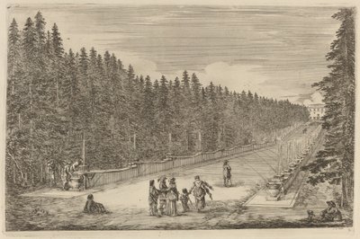 The Avenue of Fountains, sannsynligvis 1653. av Stefano della Bella