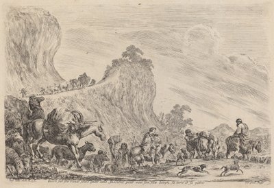 Jakobs avgang til Egypt, sannsynligvis 1647. av Stefano della Bella
