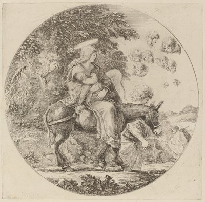 Flukten til Egypt, sannsynligvis 1662. av Stefano della Bella