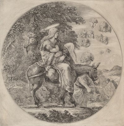 Flukten til Egypt, sannsynligvis 1662. av Stefano della Bella