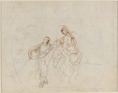 Flukten til Egypt [verso]. av Stefano della Bella