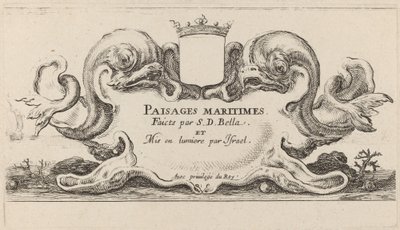 Tittelside for Paysages maritimes, 1644. av Stefano della Bella