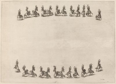 Tjuefire cavorting-kavaljerer, 1652. av Stefano della Bella