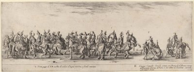 Tjue sider og fem tyrkiske hester, 1633. av Stefano della Bella