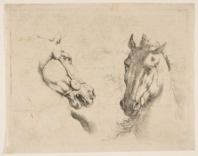 To hestehoder, ca. 1649. av Stefano della Bella