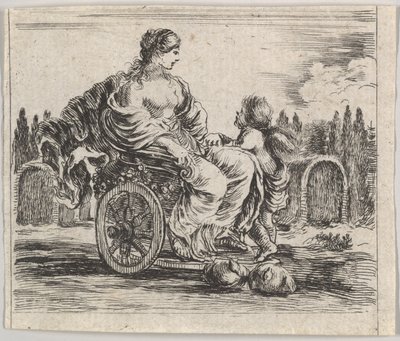 Venus, fra 'Game of Mythology' Jeu de la Mythologie, 1644. av Stefano della Bella