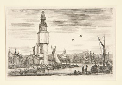 Utsikt over Amsterdam, fra serien Utsikter over havner av Stefano della Bella