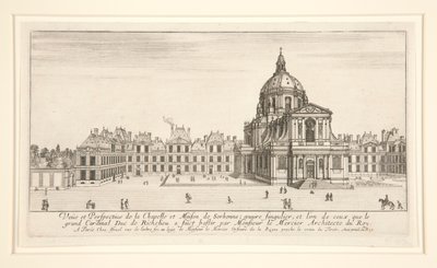 Utsikt og perspektiv av kapellet og huset til Sorbonne av Stefano della Bella