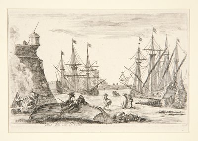 Utsikt over et hjørne av Calais (Vue d av Stefano della Bella