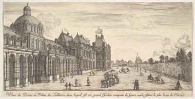 Utsikt over kuppelen til Palace of the Tuilleries, fra Ulike utsikter over bemerkelsesverdige pla..., 1649-51. av Stefano della Bella