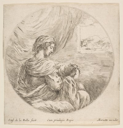 Virgin Nursing the Christ Child, ca. 1641. av Stefano della Bella