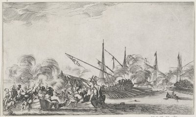 sjøslag Maritime forestillinger (serietittel) Suite de huit marines (serietittel) av Stefano della Bella