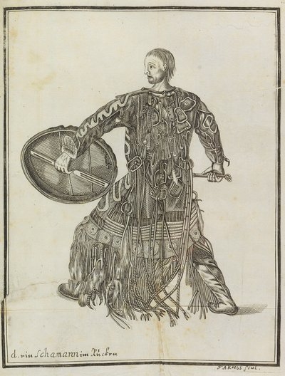 En sjaman. Fra Beskrivelse av landet Kamchatka, ca. 1750. av Steller
