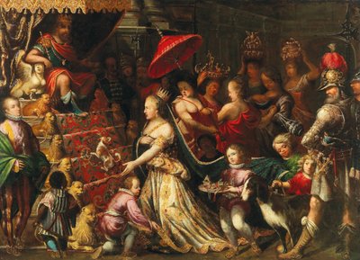 Kong Salomo mottar dronningen av Saba, ca 1640-1645. av Stephan Kessler