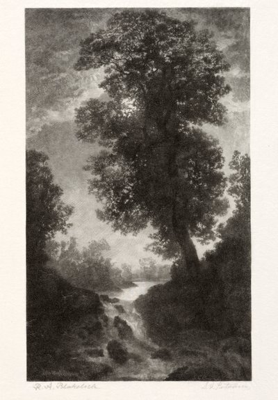 En foss ved måneskinn, 1887. av Stephen Greeley Putnam