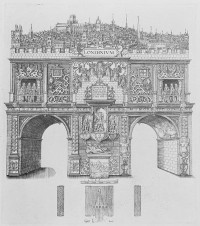 En triumfbue, gravert av William Kip, 1604 av Stephen Harrison