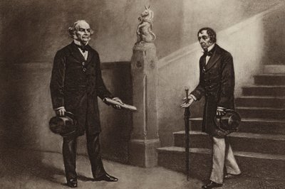 Gladstone og Disraeli, Beaconsfield (fotogravyr) av Stephen James (after) Ferris