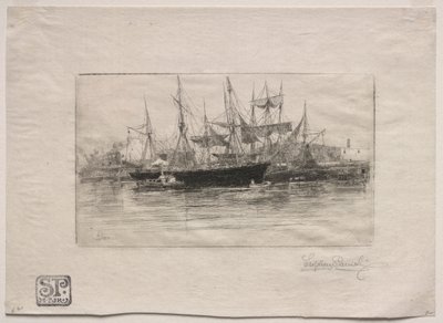 Point Breeze Oil Wharves, 1880. av Stephen Parrish