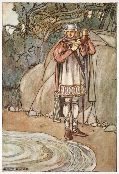 'Dermot tok hornet og ville ha fylt det', c1910. av Stephen Reid