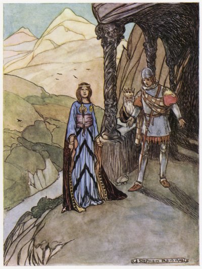 Illustrasjon for Siegfried the Dragon-Slayer (farge litho) av Stephen Reid