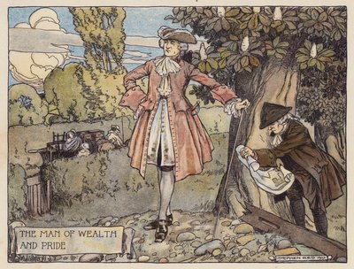 Illustrasjon til Den øde landsbyen av Oliver Goldsmith (fargelitografi) av Stephen Reid