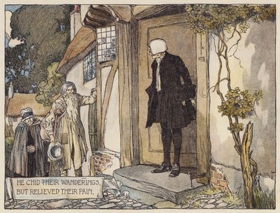 Illustrasjon til Den øde landsbyen av Oliver Goldsmith (fargelitografi) av Stephen Reid