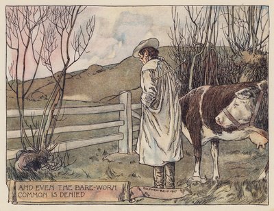 Illustrasjon til Den øde landsbyen av Oliver Goldsmith (fargelitografi) av Stephen Reid