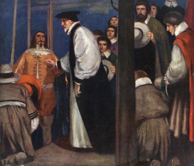 Laud Entering the Barge at Lambeth for å gå til Tower (farge litho) av Stephen Reid