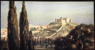 Spoletto, fødestedet til Saint Benedict, illustrasjon fra 
