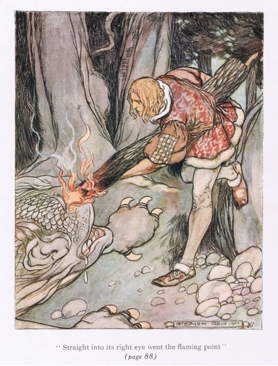 Rett inn i høyre øye gikk flammepunktet (farge litho) av Stephen Reid