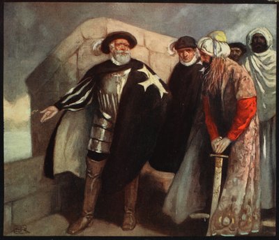 The White Cross Knights in the Fort of Saint Angelo, illustrasjon fra 