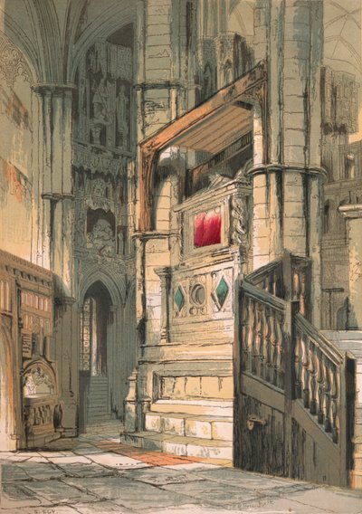 Westminster Abbey. Sørlige midtgang av koret, 1845 av Stephen Sly