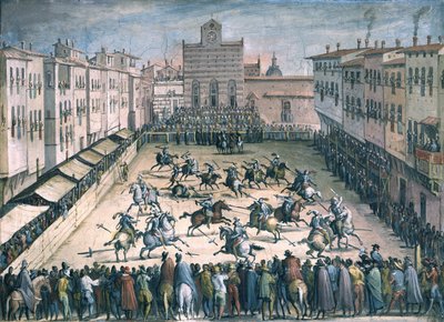 Horse Joust på Piazza Santa Croce, 1561-1562 av Stradanus