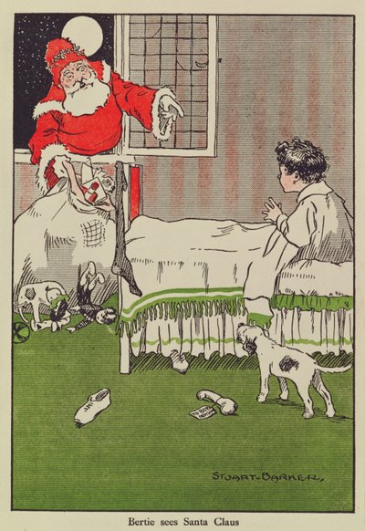 Bertie ser julenissen, bokillustrasjon av Stuart Barker
