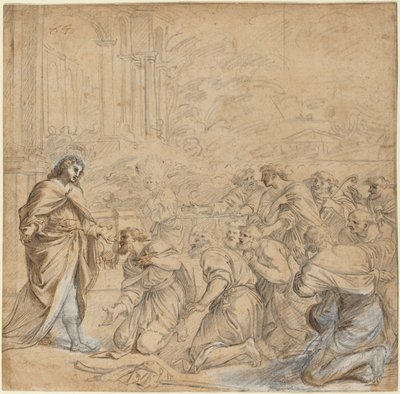 Joseph åpenbarer seg for sine brødre i Egypt av Studio of Pier Francesco Mola