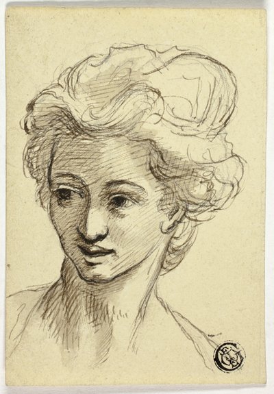 Kvinnehode, svinger til venstre av Style of Angelica Kauffmann
