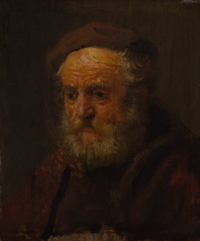 Studieleder for en gammel mann. av Style of Rembrandt