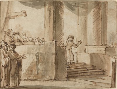 Judas forlater ypperstepresten av Style of Rembrandt van Rijn