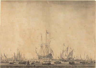 Marine av Style of Willem van de Velde the Younger