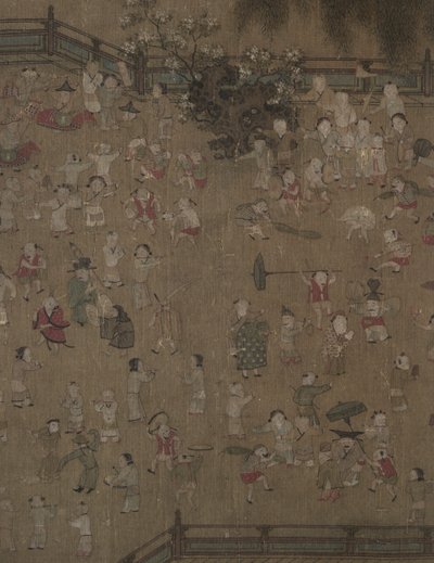 Ett hundre barn i lek, 1100-1200-tallet. av Su Hanchen