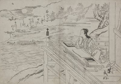 Illustrasjon som viser Lady Murasaki av Sukenobu Nishikawa