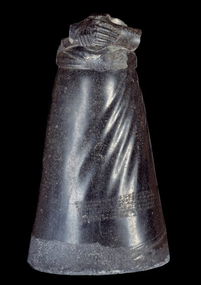 Mesopotamia: nedre halvdel av diorittstatuen av Manishtusu (Manishtousu) (2270-2254 f.Kr.), konge av Agade. 2300-2250 f.Kr. Fra stedet til Susa (Babylon). Søn 0,88 m Paris, Musée du Louvre av Sumerian-Mesopotamian School