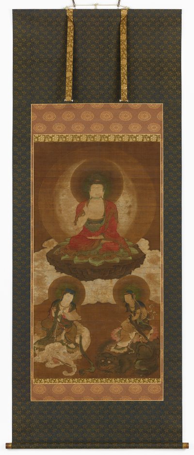 Buddhistisk triade: Sakyamuni, Manjusri og Samantabhadra, Edo-perioden, midten av 1600- og begynnelsen av 1700-tallet. av Sumiyoshi Gukei