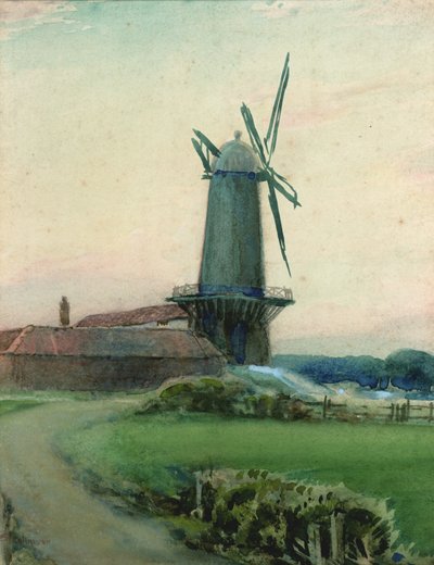 Studie av en vindmølle (akvarell på papir) av Sunderland Rollison